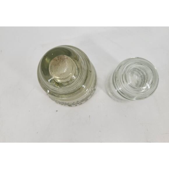 Lot of 2 - Hemingray 9 and Maydwell 42 Clear Glass Telegraph Insulators VINTAGE - Picture 4 of 8